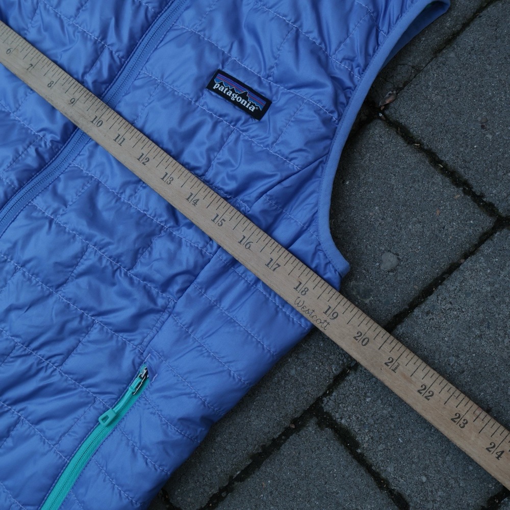 Patagonia Womens Medium Nano Puff Vest Violet Blue Full Zip Up Quilted Jacket - Picture 7 of 9